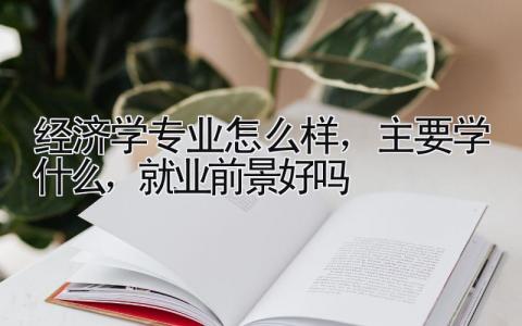 经济学专业怎么样，主要学什么，就业前景好吗