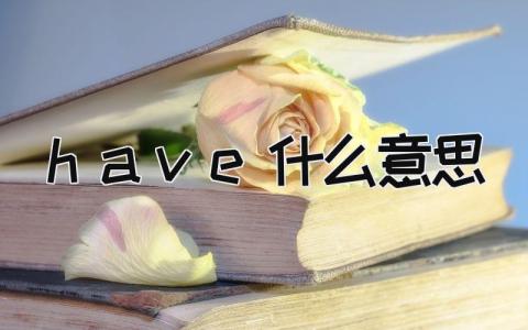 have什么意思