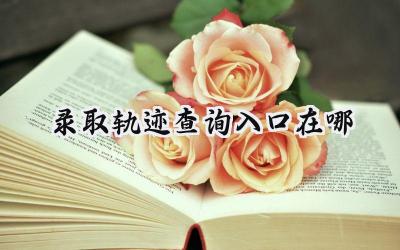 2024录取轨迹查询入口在哪