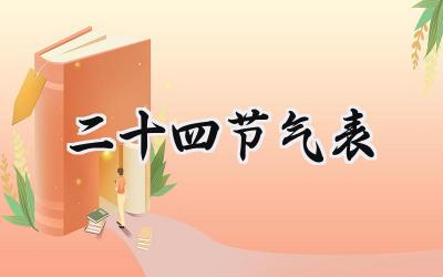 2024二十四节气表