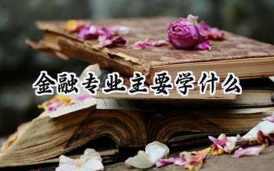 2024金融专业主要学什么