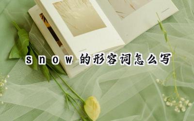 snow的形容词怎么写