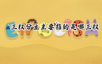 三权分立主要指的是哪三权
