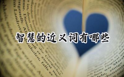 智慧的近义词有哪些