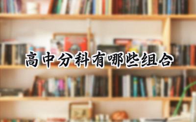 2024高中分科有哪些组合