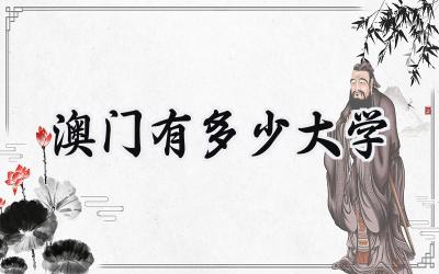 澳门有多少大学