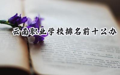 云南职业学校排名前十公办