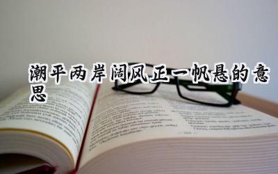 潮平两岸阔风正一帆悬的意思