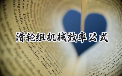 滑轮组机械效率公式