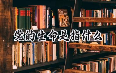 党的生命是指什么