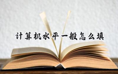 计算机水平一般怎么填