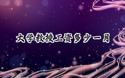 大学教授工资多少一月