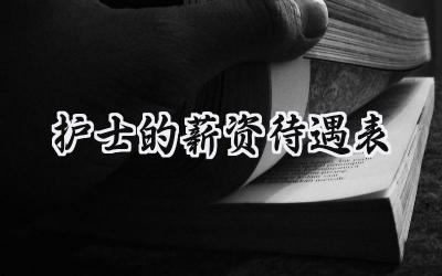 2024护士的薪资待遇表