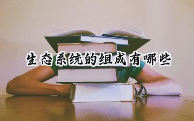 生态系统的组成有哪些