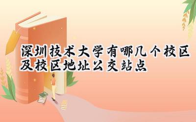 深圳技术大学有哪几个校区及校区地址公交站点
