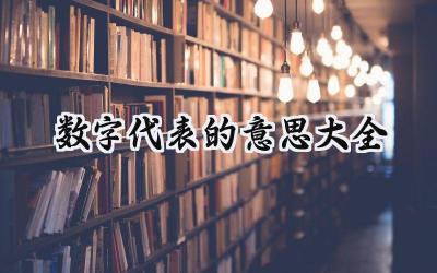 数字代表的意思大全