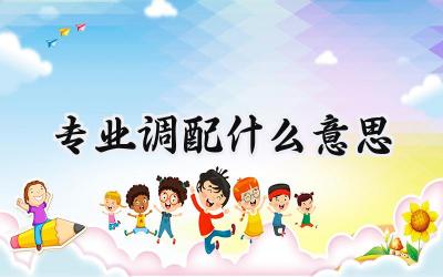 2024专业调配什么意思