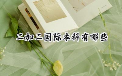 二加二国际本科有哪些