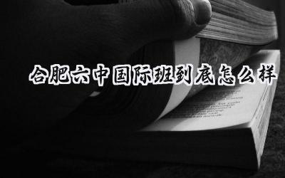 2024合肥六中国际班到底怎么样