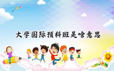 2024大学国际预科班是啥意思