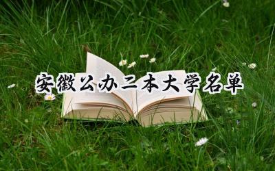 安徽公办二本大学名单