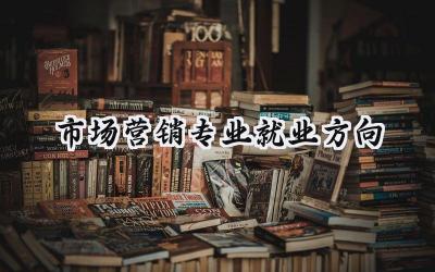 2024市场营销专业就业方向