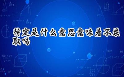 待定是什么意思意味着不录取吗