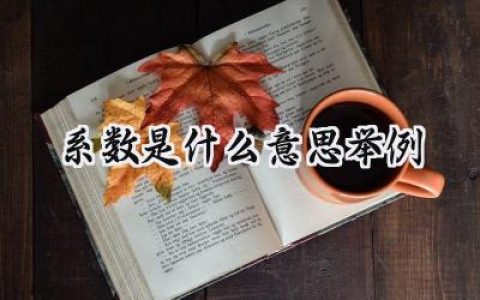 系数是什么意思举例