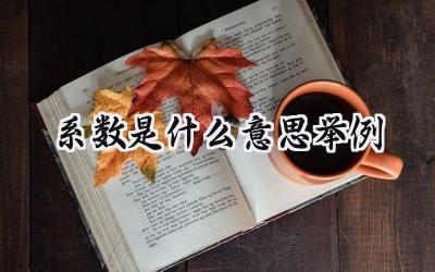 系数是什么意思举例
