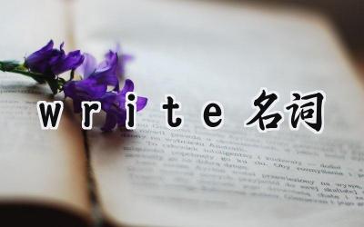 write名词