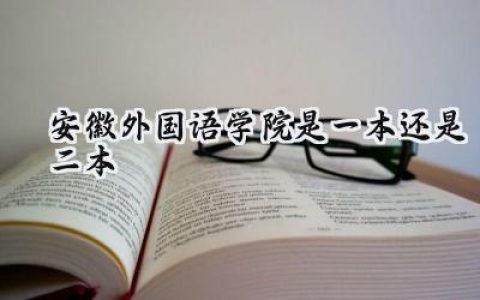 2024安徽外国语学院是一本还是二本