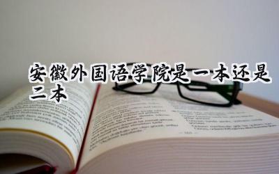 2024安徽外国语学院是一本还是二本