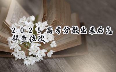 2025高考分数出来后怎样查位次