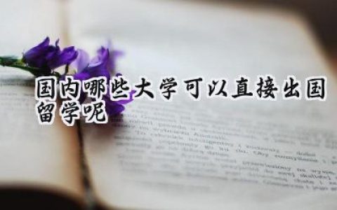 国内哪些大学可以直接出国留学呢