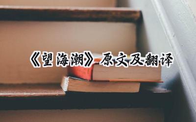 《望海潮》原文及翻译