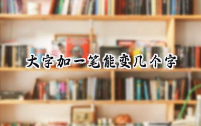 大字加一笔能变几个字