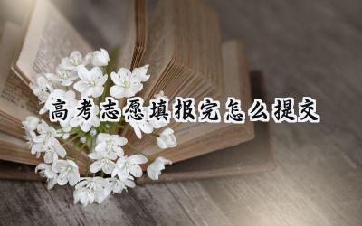 高考志愿填报完怎么提交