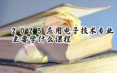 2025应用电子技术专业主要学什么课程