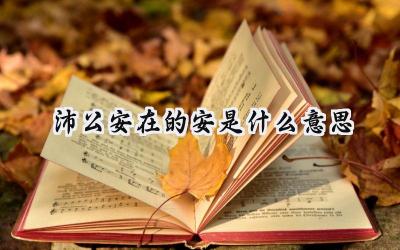 沛公安在的安是什么意思