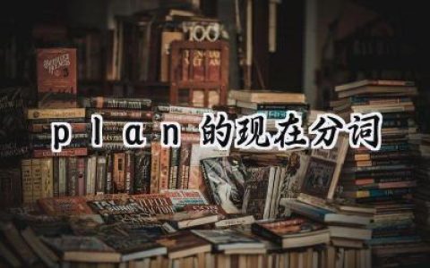 plan的现在分词
