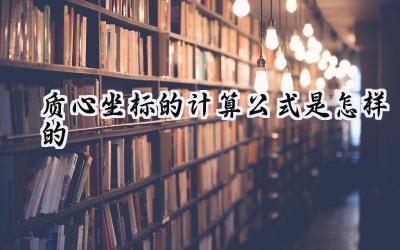 质心坐标的计算公式是怎样的