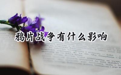 鸦片战争有什么影响