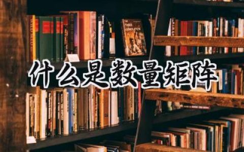 什么是数量矩阵