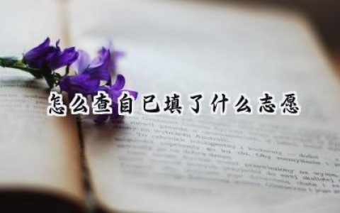 2024怎么查自己填了什么志愿